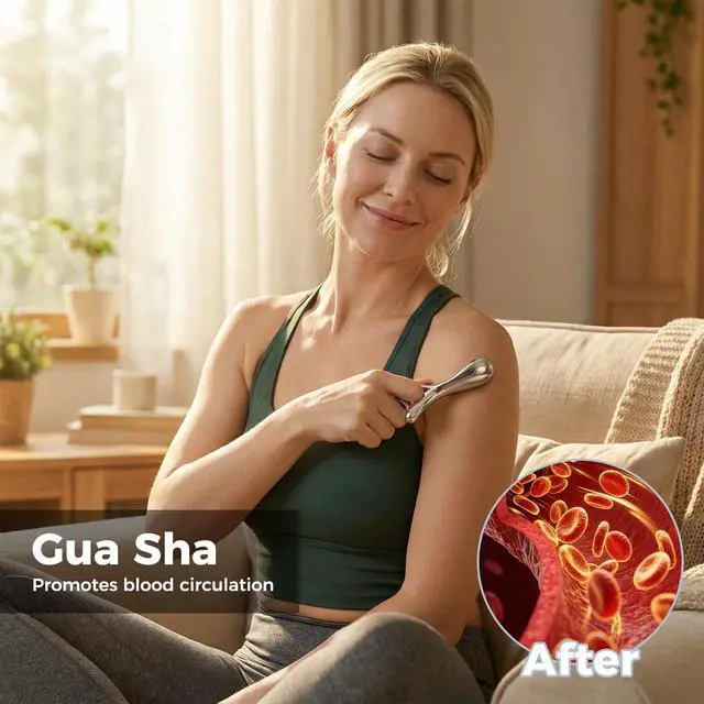 Alt view image 6 of 7 - Trigger Point Massage Tool for Deep Tissue 6 in 1 Metal Scraper Tool, Fascia Massage Tool for Body Pain Relief, Myofascial Relief, Gua Sha, Thumb Saver & Acupressure Tool
