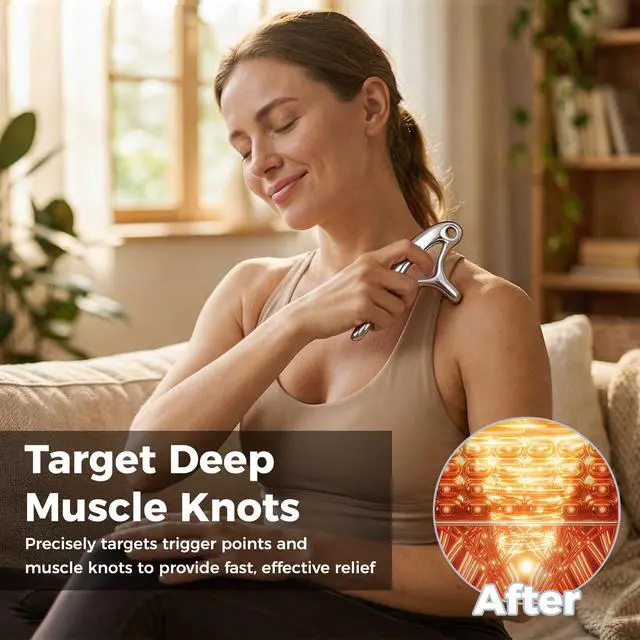 Alt view image 7 of 7 - Trigger Point Massage Tool for Deep Tissue 6 in 1 Metal Scraper Tool, Fascia Massage Tool for Body Pain Relief, Myofascial Relief, Gua Sha, Thumb Saver & Acupressure Tool