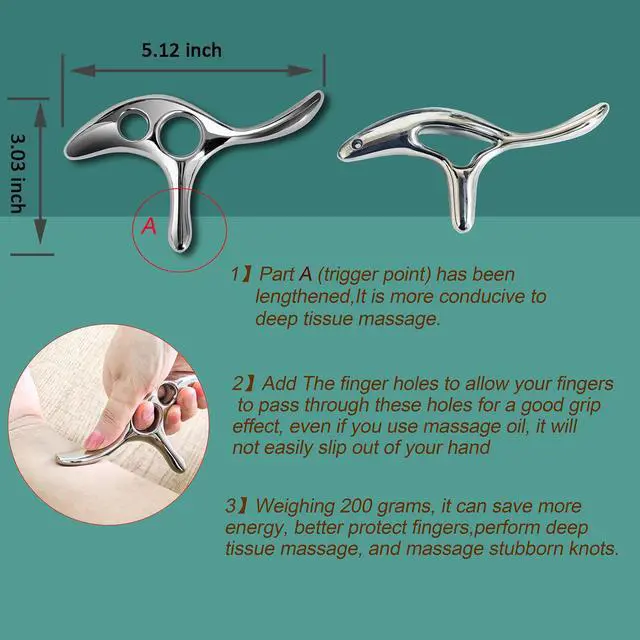 Alt view image 2 of 7 - Gua Sha Trigger Point Massage Tool -Thumb Protector,Deep Tissue Massage,Muscle Scraper Tool (T)