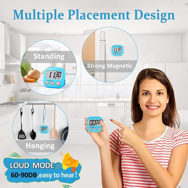 Alt view image 2 of 7 - Classroom Timers for Kids Classroom Magnetic Digital Kitchen Timers for Cooking Teachers Gym Game 6 Pcs Blue Green Pink Purple Yellow Orange