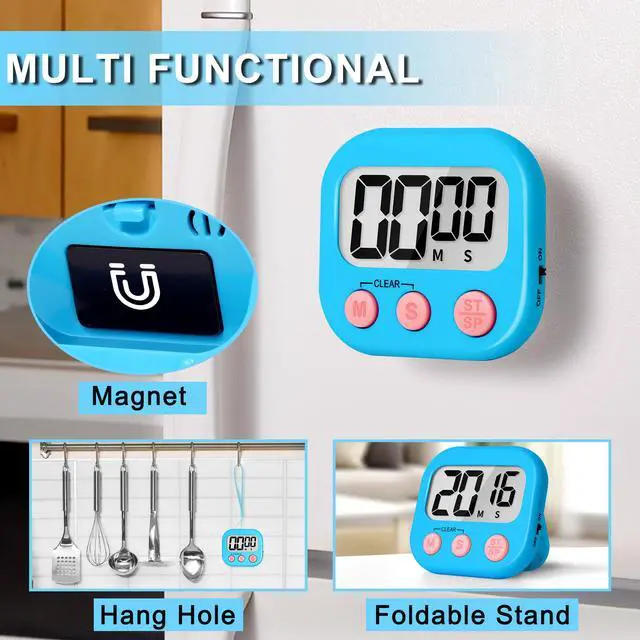 Alt view image 2 of 7 - Classroom Timer for Kids Teachers 2 Pack Digital Timers, Blue & Pink