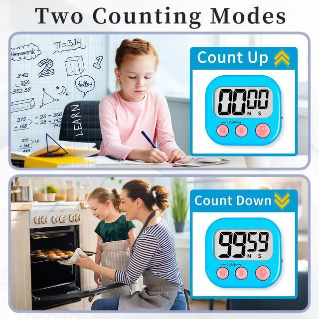 Alt view image 4 of 7 - Classroom Timers for Kids Classroom Magnetic Digital Kitchen Timers for Cooking Teachers Gym Game 6 Pcs Blue Green Pink Purple Yellow Orange