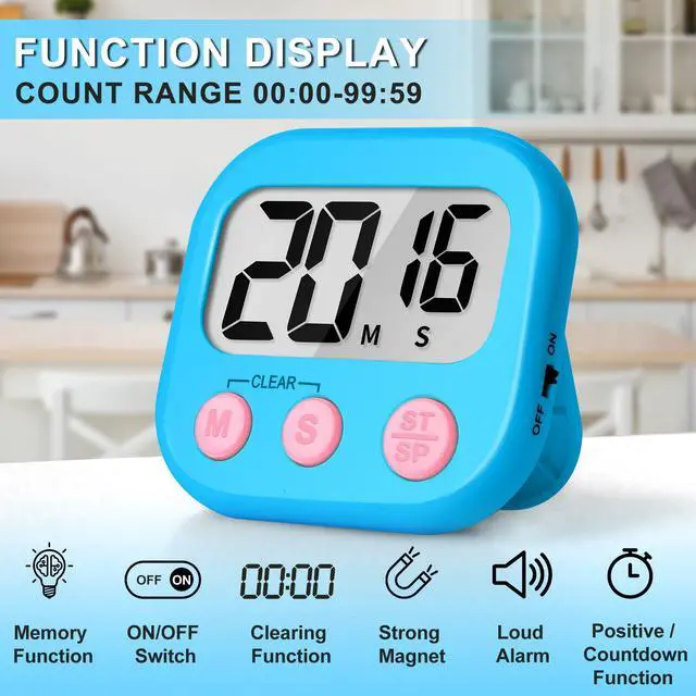 Alt view image 4 of 7 - Classroom Timer for Kids Teachers 2 Pack Digital Timers, Blue & Pink