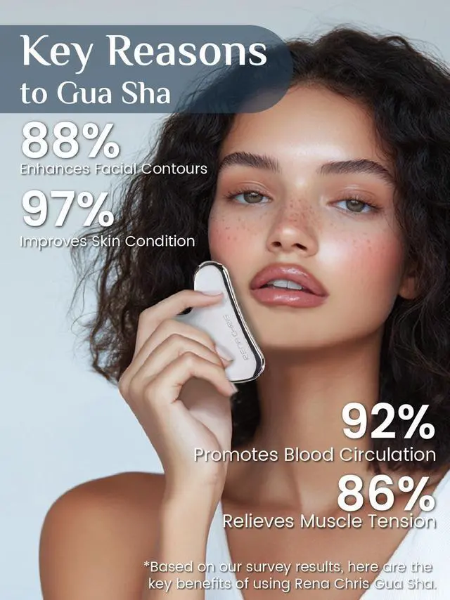 Alt view image 4 of 7 - Gua Sha Facial Tools, Stainless Steel Guasha Tool - Silver | Face Massage Tool for Jawline Sculpting, Puffiness Reducing, Gua Sha Double Chin Reducer, Skin Care Gift for Women