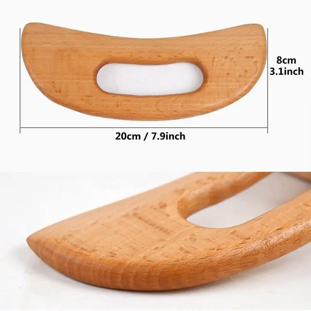 Alt view image 5 of 7 - Lymphatic Drainage Massager, Wooden Gua Sha Tool for Body, Manual Massage Scraper for Anti Cellulite and Relieve Muscle Fatigue, Body Gua Sha Paddle (Style A)