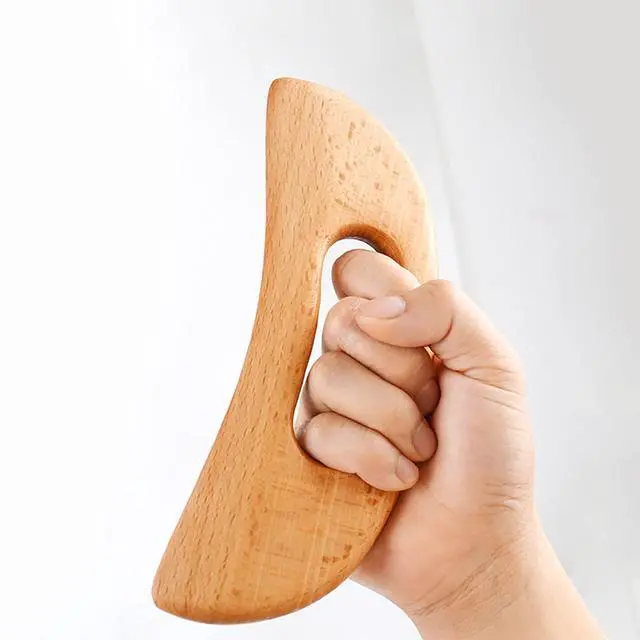Alt view image 6 of 7 - Lymphatic Drainage Massager, Wooden Gua Sha Tool for Body, Manual Massage Scraper for Anti Cellulite and Relieve Muscle Fatigue, Body Gua Sha Paddle (Style A)