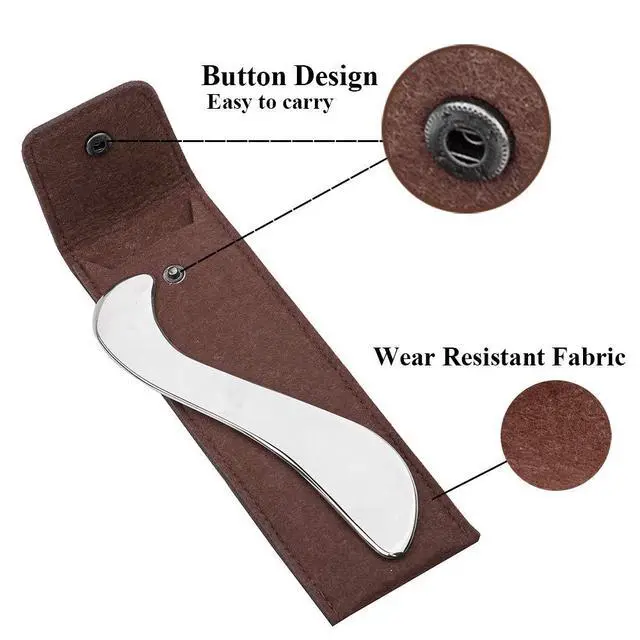 Alt view image 6 of 7 - Stainless Steel Guasha Scraping Massage Tool-Muscle Scraper Tool for Soft Tissue, Physical Therapy for Back, Legs, Arms, Neck, Shoulder (A)