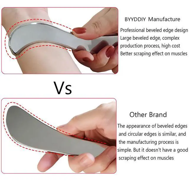 Alt view image 2 of 7 - 304 Stainless Steel Gua Sha Muscle Scraper Tool for Scar Tissue,Muscle Scraping Tool for Massage Scraper,IASTM Tools for Physical Therapy,Skin Scraping Tool for Soft Tissue Massage