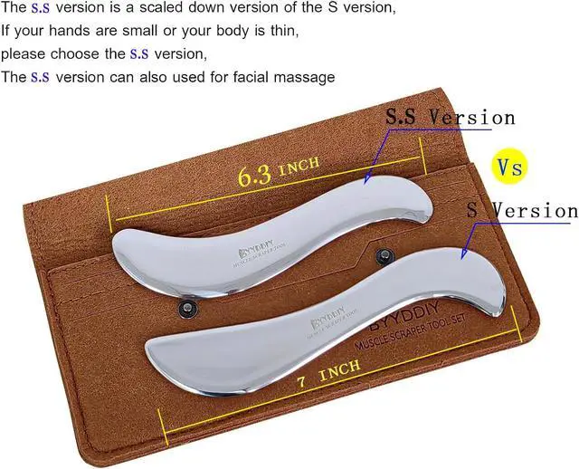 Alt view image 3 of 7 - 304 Stainless Steel Gua Sha Muscle Scraper Tool for Scar Tissue,Muscle Scraping Tool for Massage Scraper,IASTM Tools for Physical Therapy,Skin Scraping Tool for Soft Tissue Massage