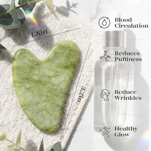Alt view image 4 of 7 - IcyMe Gua Sha Facial Tools Face Massager for Skin Care, Relaxation and Reduce Wrinkles Puffiness Skin Care Tools, Self Care Gift for Men Women - Green