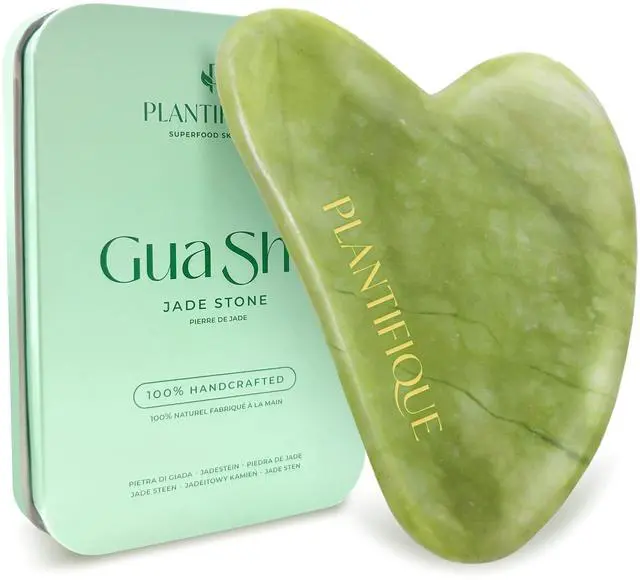 Main image of PLANTIFIQUE Gua Sha Facial Tools | Gifts | Massage Tool | Jawline Sculptor | Face Sculpting Tool for Your Skin Care Routine | Jade Guasha