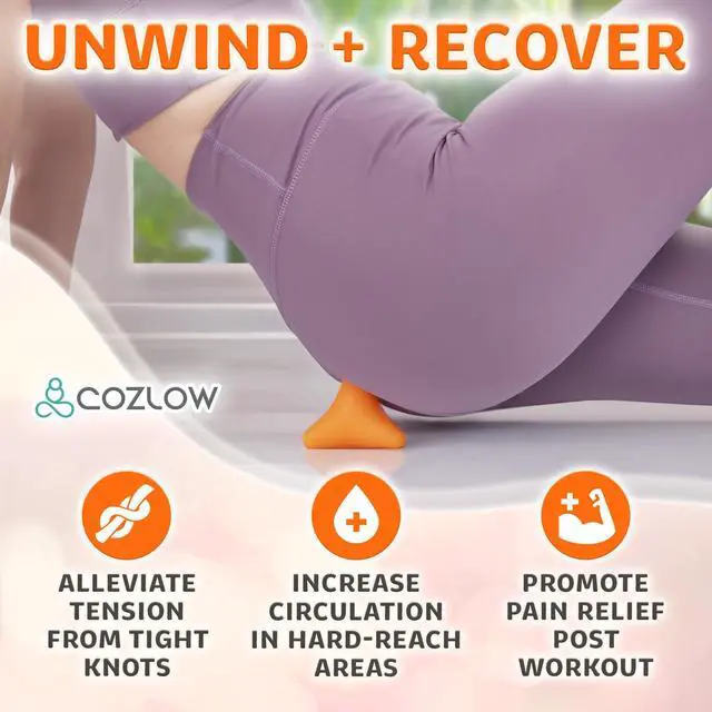 Alt view image 6 of 7 - Trigger Point Massage Tool - Pyramid Shaped 4 Point Massager Ball - Muscle Knot Release - Myofascial Wellness Therapy - Back, Feet, Psoas Pain