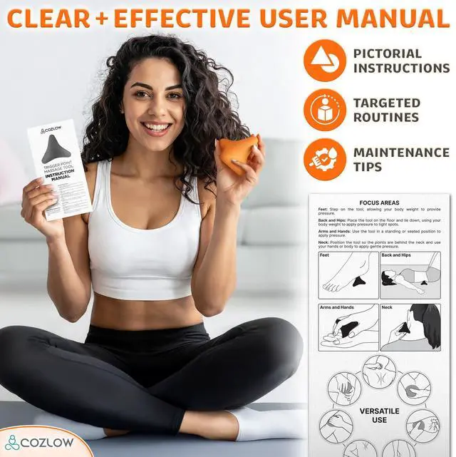Alt view image 4 of 7 - Trigger Point Massage Tool - Pyramid Shaped 4 Point Massager Ball - Muscle Knot Release - Myofascial Wellness Therapy - Back, Feet, Psoas Pain