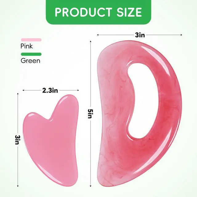Alt view image 2 of 7 - Body Gua Sha Tool Cellulite Guasha Tool for Body Body Massage Tools (Natural Resin) Lymphatic Drainage Tool Guasha Tool for FaceBack, Legs, Women's Body Shaping Tools (Pink) (Pink)