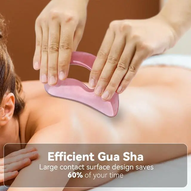 Alt view image 4 of 7 - Body Gua Sha Tool Cellulite Guasha Tool for Body Body Massage Tools (Natural Resin) Lymphatic Drainage Tool Guasha Tool for FaceBack, Legs, Women's Body Shaping Tools (Pink) (Pink)