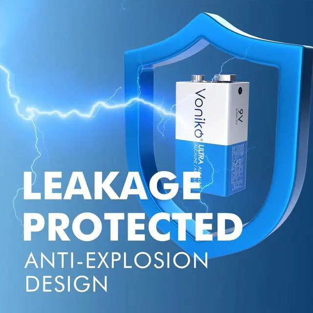 Alt view image 3 of 6 - 9V Batteries - Alkaline 9V Battery 8 Pack - Ultra Long Lasting with a 7 - Year Shelf Life