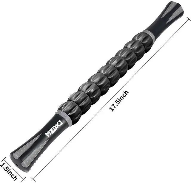Alt view image 2 of 7 - Muscle Roller Massage Roller Stick- Deep Tissue Fascia Blaster for Myofascial Pain Relief, Lymphatic Drainage & Body Sculpting, Handheld Physical Therapy & Recovery Tool (Gray black-18 inch)