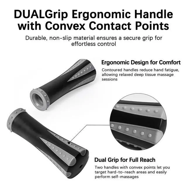 Alt view image 5 of 7 - Muscle Roller Massage Roller Stick- Deep Tissue Fascia Blaster for Myofascial Pain Relief, Lymphatic Drainage & Body Sculpting, Handheld Physical Therapy & Recovery Tool (Gray black-18 inch)