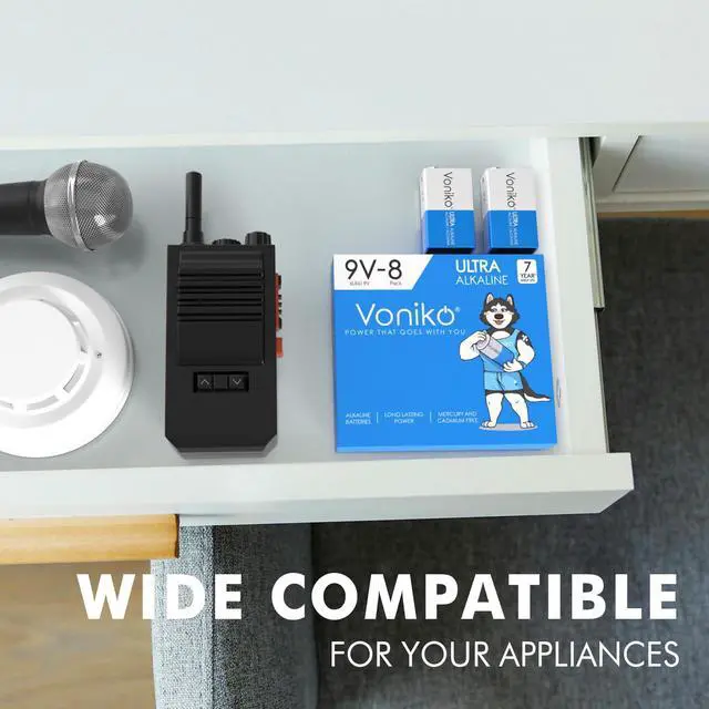 Alt view image 5 of 6 - 9V Batteries - Alkaline 9V Battery 8 Pack - Ultra Long Lasting with a 7 - Year Shelf Life