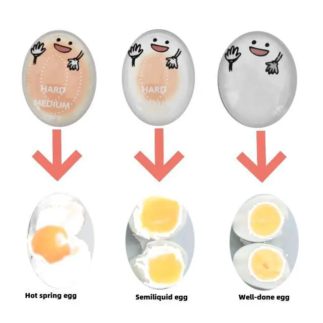 Alt view image 2 of 4 - Egg Timer for Perfectly Boiled Eggs - Color Changing Indicator for Soft to Hard Boiled Eggs-2 Pieces