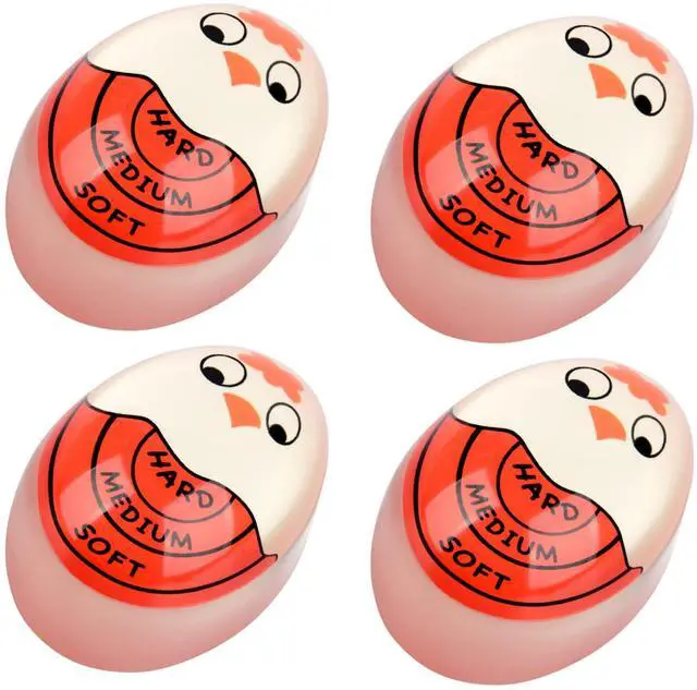 Main image of Egg Timer Sensitive Hard & Soft Boiled Color Changing Indicator Tells When Eggs are Ready (Red 4pack)
