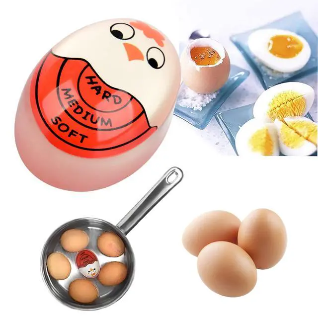 Alt view image 5 of 6 - Egg Timer Sensitive Hard & Soft Boiled Color Changing Indicator Tells When Eggs are Ready (Red 4pack)