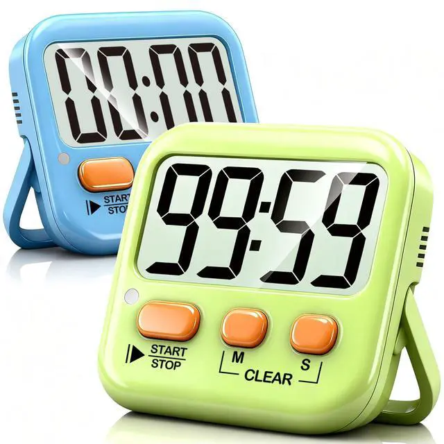 Main image of 2 Pack Digital Timer for Kids, Magnetic Countdown Kitchen Timers for Cooking, Egg, Classroom, Teacher, Exercise, Study, Oven - Battery Included