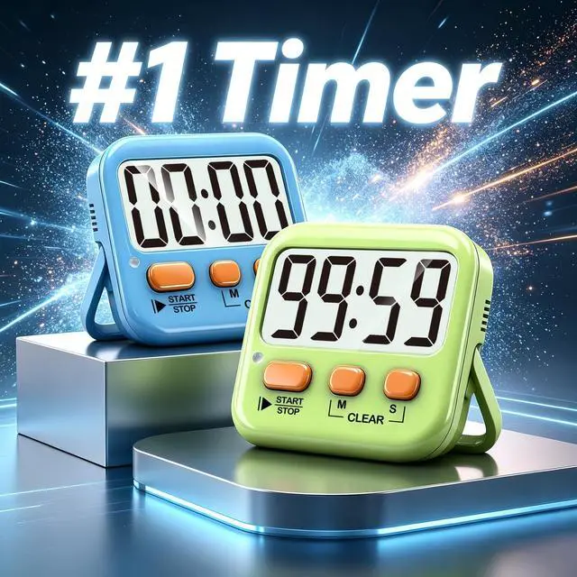 Alt view image 2 of 7 - 2 Pack Digital Timer for Kids, Magnetic Countdown Kitchen Timers for Cooking, Egg, Classroom, Teacher, Exercise, Study, Oven - Battery Included