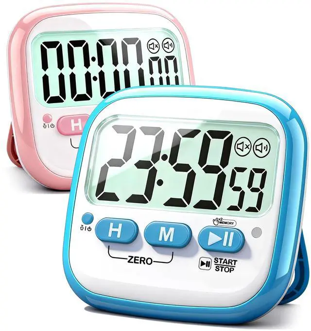 Main image of 2 Pack Classroom Timers for Kids Teachers, Magnetic Countdown Digital Kitchen Timer for Cooking, Study, Exercise, Games, Time Mangement - Loud/Silent Mode - Battery Included