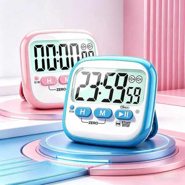 Alt view image 2 of 7 - 2 Pack Classroom Timers for Kids Teachers, Magnetic Countdown Digital Kitchen Timer for Cooking, Study, Exercise, Games, Time Mangement - Loud/Silent Mode - Battery Included