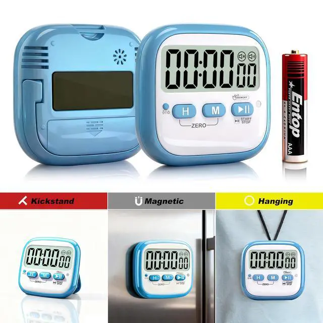 Alt view image 3 of 7 - 2 Pack Classroom Timers for Kids Teachers, Magnetic Countdown Digital Kitchen Timer for Cooking, Study, Exercise, Games, Time Mangement - Loud/Silent Mode - Battery Included