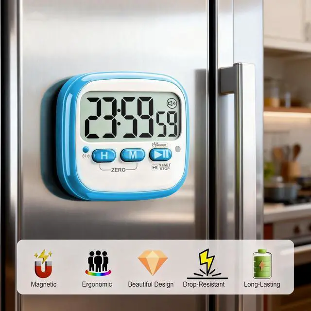 Alt view image 4 of 7 - 2 Pack Classroom Timers for Kids Teachers, Magnetic Countdown Digital Kitchen Timer for Cooking, Study, Exercise, Games, Time Mangement - Loud/Silent Mode - Battery Included