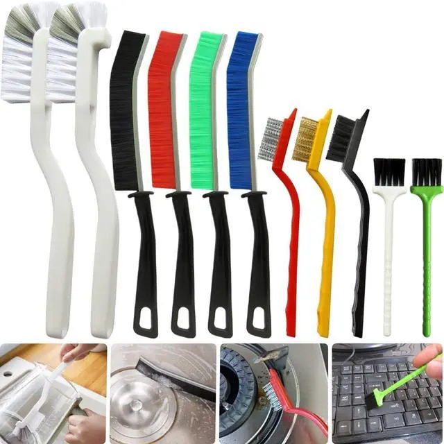 Main image of 11Pcs Crevice Cleaning Brush Set, Hard Bristle Gap Cleaner Brushes,Ideal for deep Cleaning Gaps, Kitchens, Sinks, bathrooms, Tight Spaces, Corners, Bottles, Cups, teapots