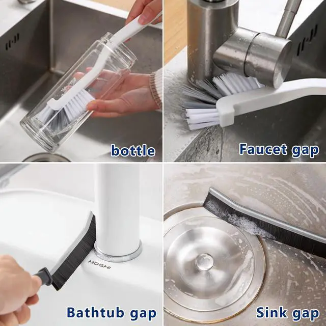Alt view image 2 of 7 - 11Pcs Crevice Cleaning Brush Set, Hard Bristle Gap Cleaner Brushes,Ideal for deep Cleaning Gaps, Kitchens, Sinks, bathrooms, Tight Spaces, Corners, Bottles, Cups, teapots