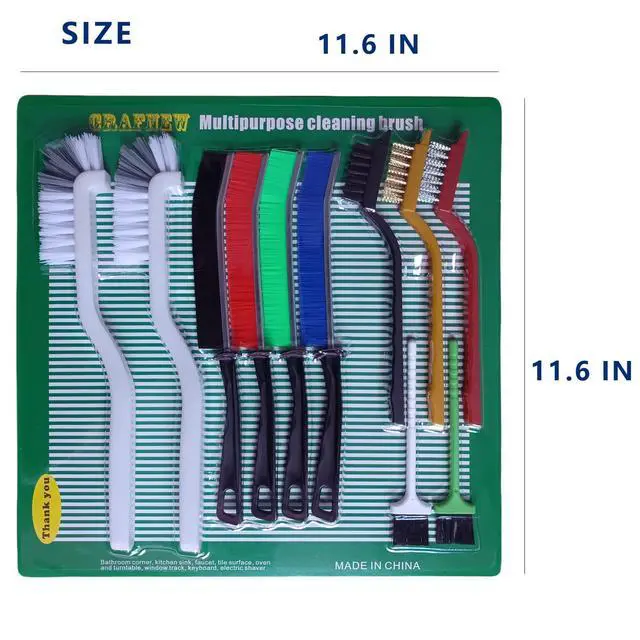 Alt view image 6 of 7 - 11Pcs Crevice Cleaning Brush Set, Hard Bristle Gap Cleaner Brushes,Ideal for deep Cleaning Gaps, Kitchens, Sinks, bathrooms, Tight Spaces, Corners, Bottles, Cups, teapots