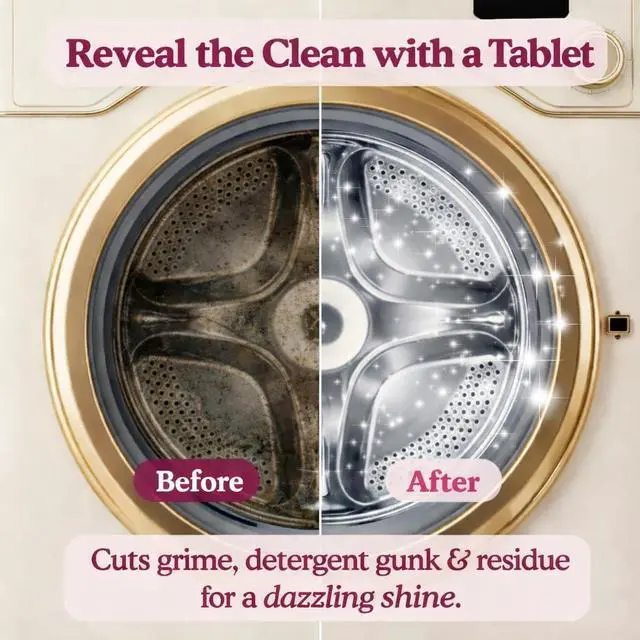 Alt view image 3 of 7 - Washing Machine Cleaner Tablets Pet Hair Remover, Odor Eliminator & Descaler Septic Safe, Plant-Based Formula for HE, Front Load & Top Load Washers 12 Tablets, 6 Month Supply