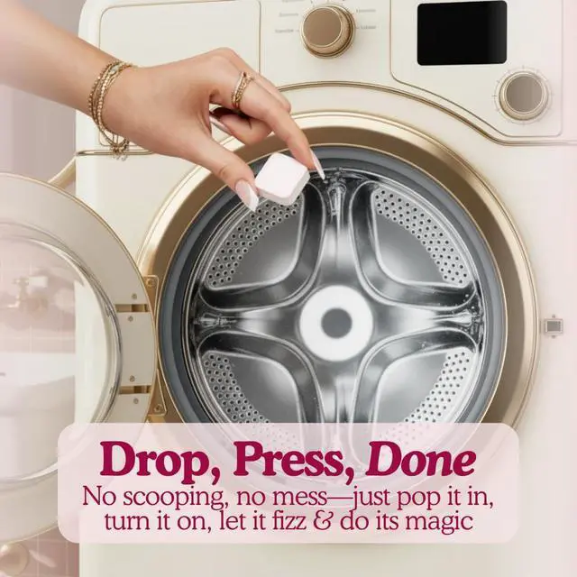 Alt view image 4 of 7 - Washing Machine Cleaner Tablets Pet Hair Remover, Odor Eliminator & Descaler Septic Safe, Plant-Based Formula for HE, Front Load & Top Load Washers 12 Tablets, 6 Month Supply