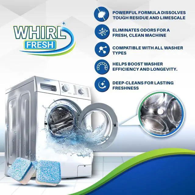 Alt view image 2 of 5 - Washing Machine Cleaner Tablets, 24 PackDeep Cleaning Tablets for Top & Front Load HE Washer Cleaners, Descaler & Deodorizer, Septic Safe, Cleans Drum, Tub, Seal & All Internal Parts