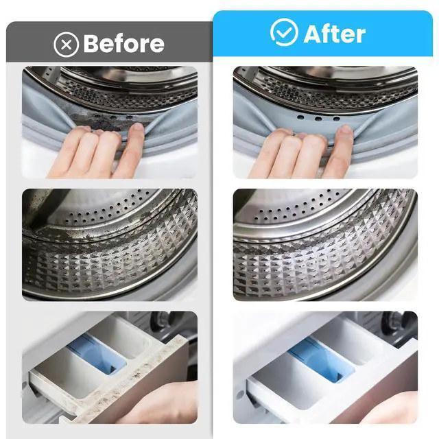 Alt view image 4 of 7 - Washing Machine Cleaning Brush Kit, 6 PCS Front Load Washer Cleaner Tools Accessories Drum Laundry Brush and Crevice Cleaning Brushes for Tight Spaces and Washer Rubber Seal