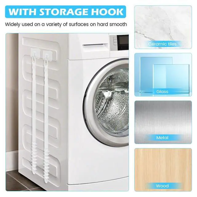 Alt view image 5 of 7 - 2 Pcs Washing Machine Cleaning Brush, Rolling Washing Machine Cleaner Front Loader Cleaning Tools with Storage Hook (23.23 x 5.51 x 1.38 inch)