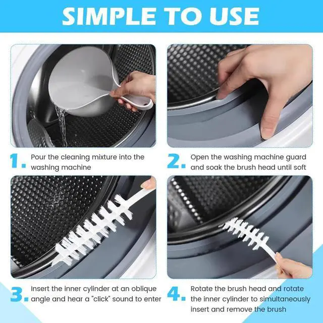 Alt view image 6 of 7 - 2 Pcs Washing Machine Cleaning Brush, Rolling Washing Machine Cleaner Front Loader Cleaning Tools with Storage Hook (23.23 x 5.51 x 1.38 inch)