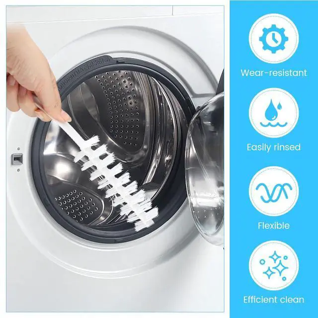 Alt view image 7 of 7 - 2 Pcs Washing Machine Cleaning Brush, Rolling Washing Machine Cleaner Front Loader Cleaning Tools with Storage Hook (23.23 x 5.51 x 1.38 inch)