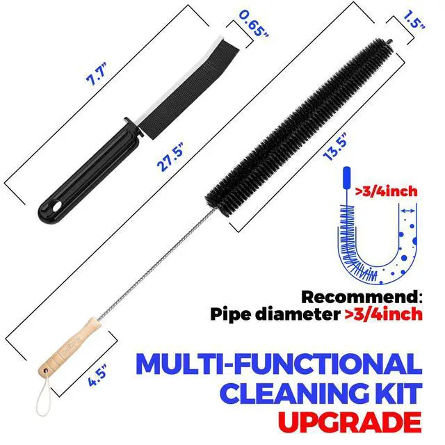 Alt view image 4 of 5 - 3 Pcs Dryer Vent Cleaner Kit, 304 Stainless Steel Replacement Lint Brush for Clothes Dryer Vent Trap, Cleaning Brush & Flexible Crevice Tool