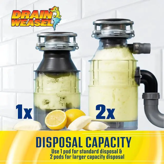 Alt view image 7 of 7 - Garbage Disposal Pods Cleaner and Deodorizer, Sink Odor Eliminator with Foaming Action, Septic-Safe Enzyme Formula, Fresh Lemon Scent, Pack of 5