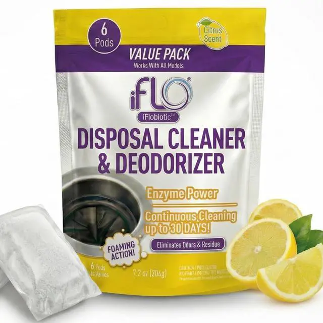 Main image of Foaming Garbage Disposal Cleaner Pods with iFLOBiotic Powerful Garbage Disposal Foaming Action for Sink, Food Waste & Odor Removal Disposal Cleaner Pods, 6 Pack