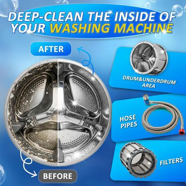Alt view image 3 of 7 - Washing Machine Cleaner Tablets - 24 Pack. Formulated for Pet Owners.Washer Machine Cleaner Remove Stubborn Pet Hair, Residue, Grime and Odors,Compatible with HE, Top & Front Load Washer
