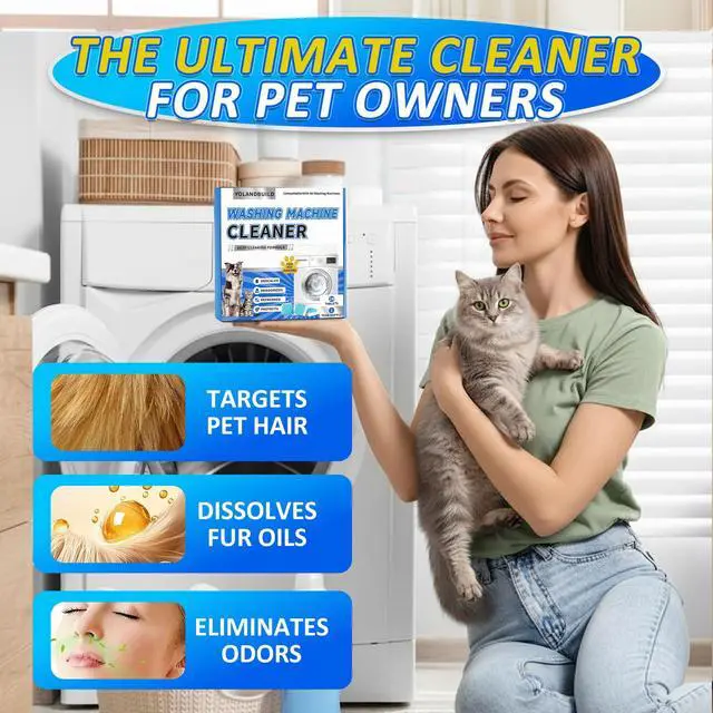 Alt view image 6 of 7 - Washing Machine Cleaner Tablets - 24 Pack. Formulated for Pet Owners.Washer Machine Cleaner Remove Stubborn Pet Hair, Residue, Grime and Odors,Compatible with HE, Top & Front Load Washer