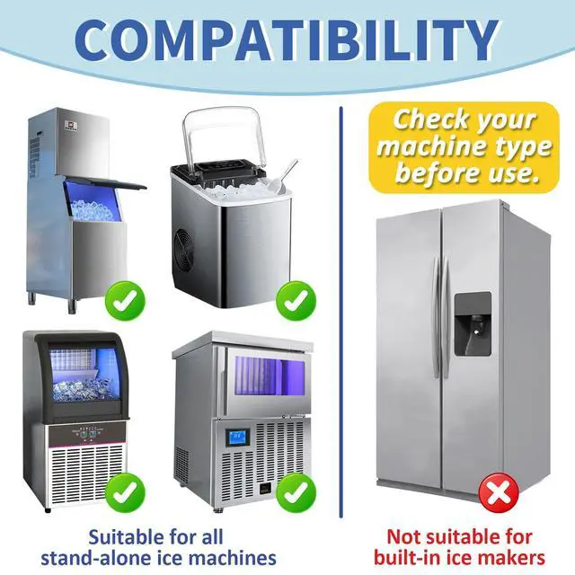 Alt view image 3 of 7 - Ice Machine Cleaner Maker and Descaler - 24 Ice Maker Cleaner Tablets Compatible with All Major Brands, Nickel Safe Descaler Countertop Portable Commercial Icemaker Cleaning Solution