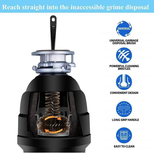 Alt view image 6 of 7 - Garbage Disposal Brush and Cleaner with Extra Long 15" Handle Effortlessly Remove Residue,and Build-Up Universal Fit for All Disposal Units