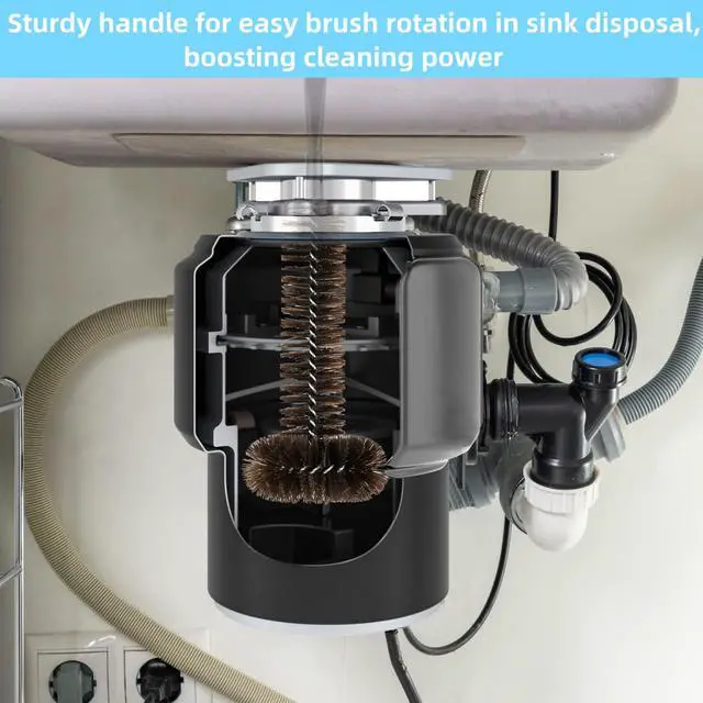 Alt view image 5 of 7 - Garbage Disposal Brush and Cleaner with Extra Long 15" Handle Effortlessly Remove Residue,and Build-Up Universal Fit for All Disposal Units